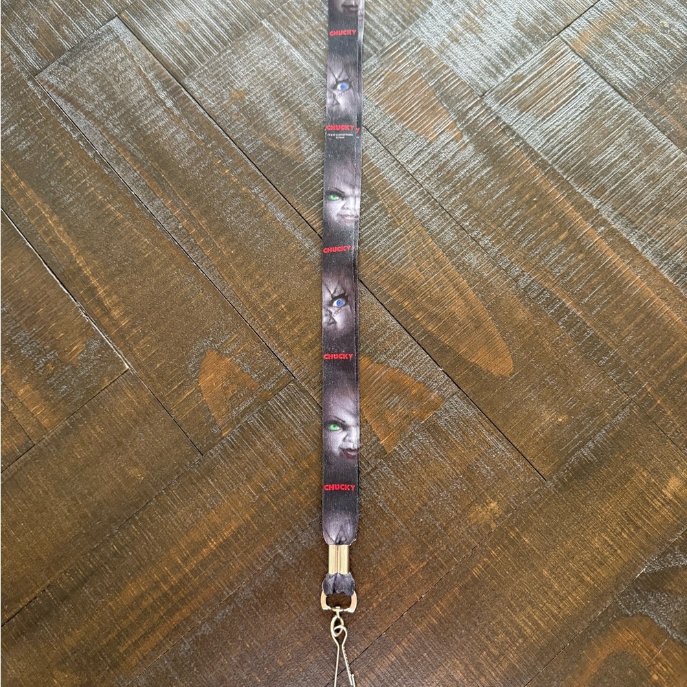 Chucky Graphic Lanyard Key & Card Holder - Black with Red Accent